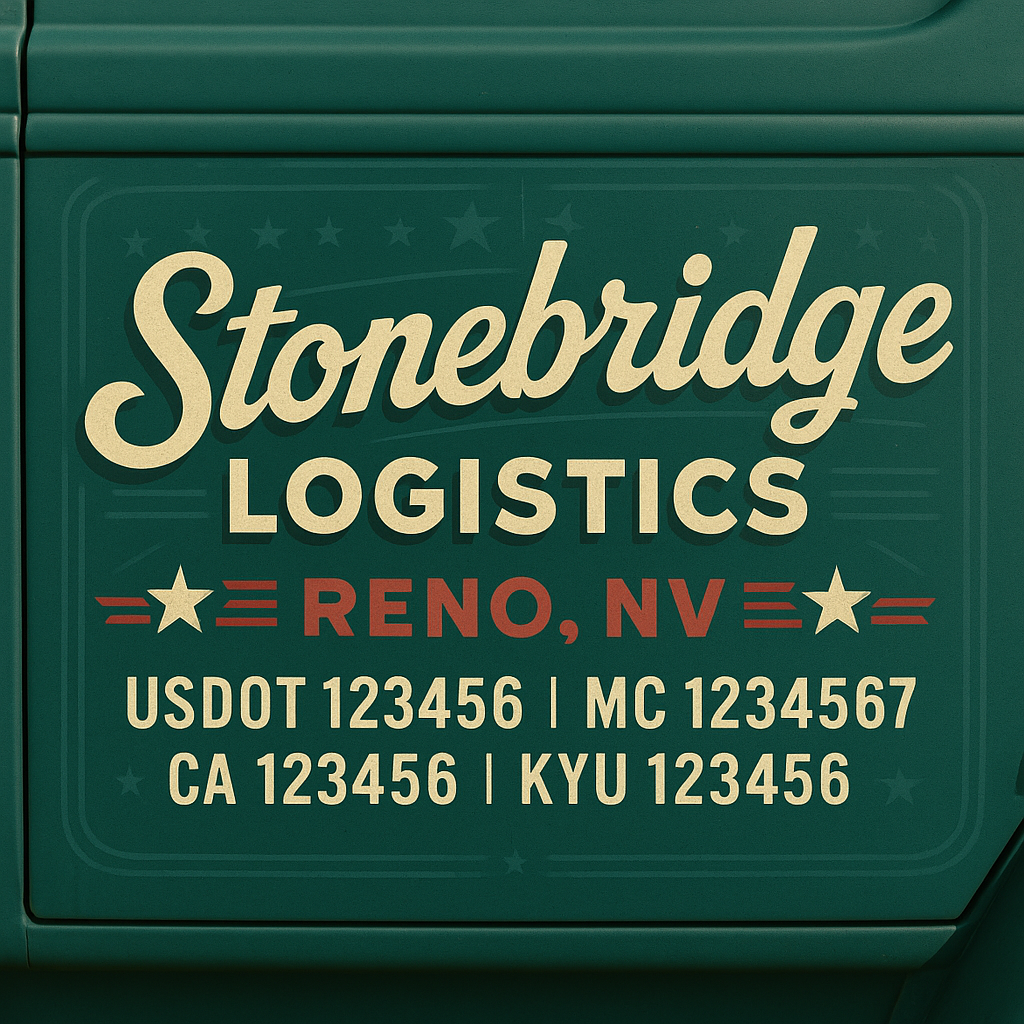 Custom Truck Door Lettering Sign Decal Sticker For Trucking, Businesses with City, State and USDOT, MC, GVW Truck Sign (2-Pack)