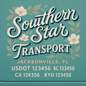 Custom Truck Door Lettering Sign Decal Sticker For Trucking, Businesses with City, State and USDOT, MC, GVW Truck Sign (2-Pack)