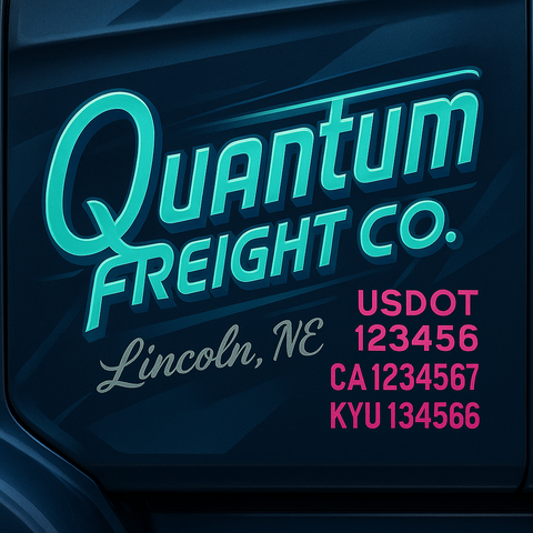 Custom Truck Door Lettering Sign Decal Sticker For Trucking, Businesses with City, State and USDOT, MC, GVW Truck Sign (2-Pack)