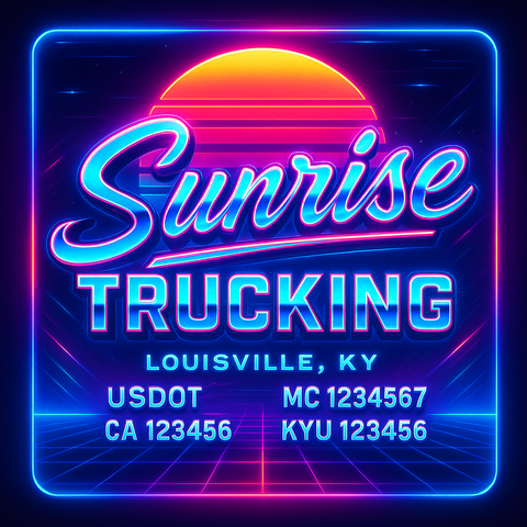 Custom Truck Door Lettering Sign Decal Sticker For Trucking, Businesses with City, State and USDOT, MC, GVW Truck Sign (2-Pack)