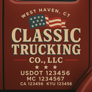 Custom Truck Door Lettering Sign Decal Sticker For Trucking, Businesses with City, State and USDOT, MC, GVW Truck Sign (2-Pack)