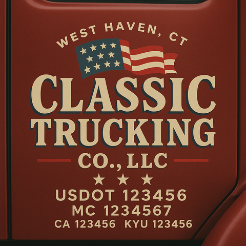 Custom Truck Door Lettering Sign Decal Sticker For Trucking, Businesses with City, State and USDOT, MC, GVW Truck Sign (2-Pack)