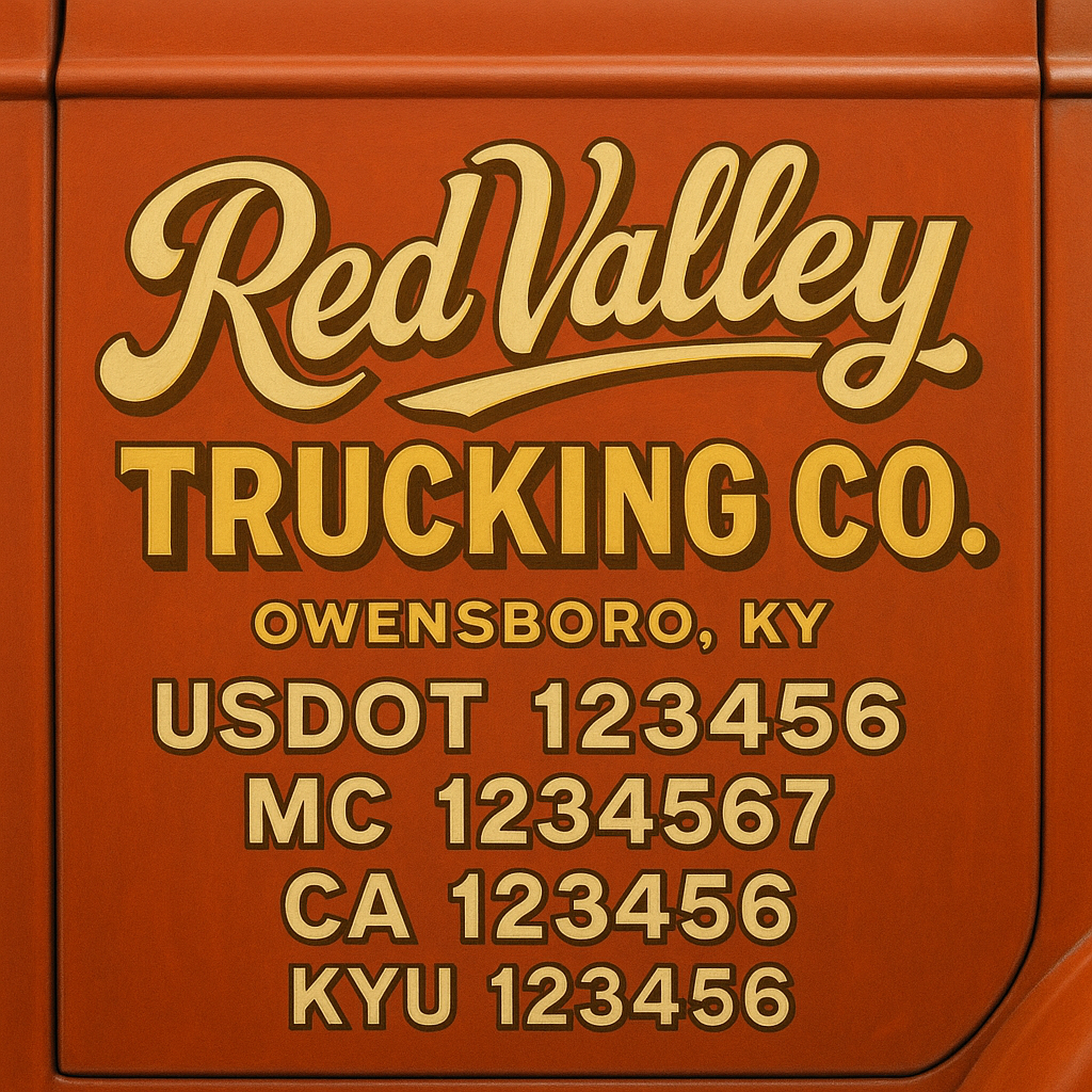 Custom Truck Door Lettering Sign Decal Sticker For Trucking, Businesses with City, State and USDOT, MC, GVW Truck Sign (2-Pack)