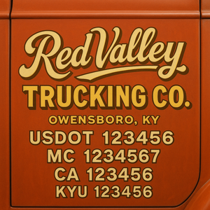 Custom Truck Door Lettering Sign Decal Sticker For Trucking, Businesses with City, State and USDOT, MC, GVW Truck Sign (2-Pack)