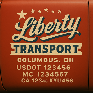 Custom Truck Door Lettering Sign Decal Sticker For Trucking, Businesses with City, State and USDOT, MC, GVW Truck Sign (2-Pack)