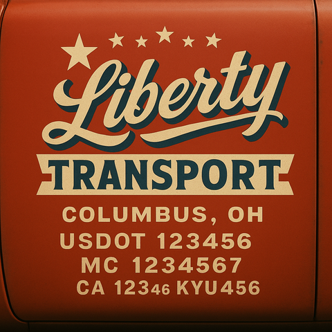 Custom Truck Door Lettering Sign Decal Sticker For Trucking, Businesses with City, State and USDOT, MC, GVW Truck Sign (2-Pack)