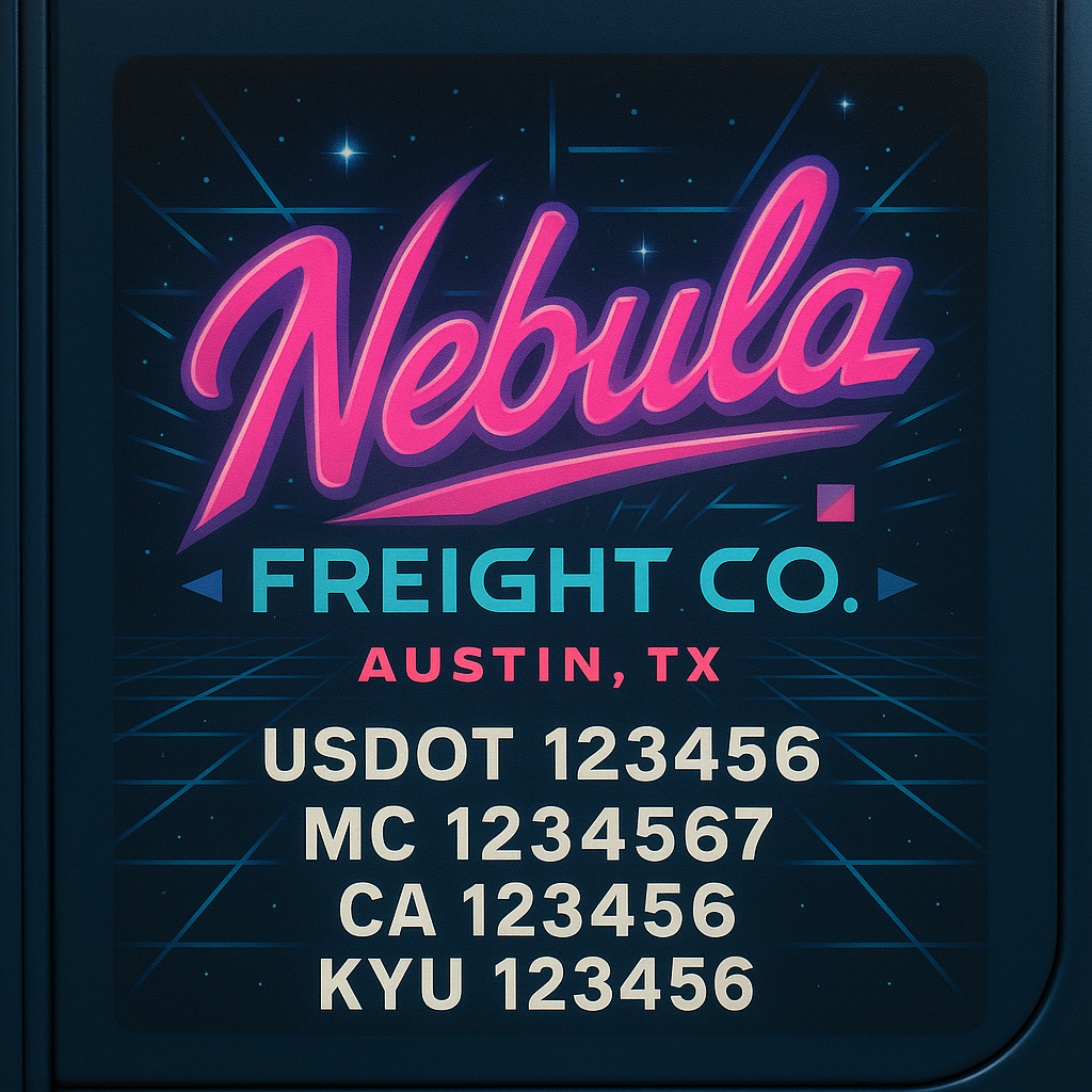 Custom Truck Door Lettering Sign Decal Sticker For Trucking, Businesses with City, State and USDOT, MC, GVW Truck Sign (2-Pack)