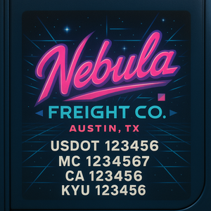Custom Truck Door Lettering Sign Decal Sticker For Trucking, Businesses with City, State and USDOT, MC, GVW Truck Sign (2-Pack)