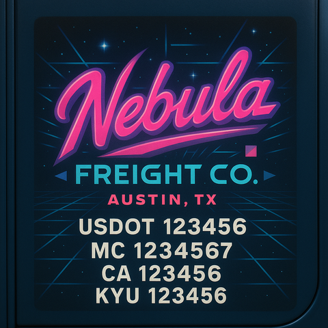 Custom Truck Door Lettering Sign Decal Sticker For Trucking, Businesses with City, State and USDOT, MC, GVW Truck Sign (2-Pack)