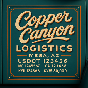 Custom Truck Door Lettering Sign Decal Sticker For Trucking, Businesses with City, State and USDOT, MC, GVW Truck Sign (2-Pack)