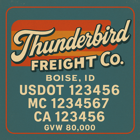 Custom Truck Door Lettering Sign Decal Sticker For Trucking, Businesses with City, State and USDOT, MC, GVW Truck Sign (2-Pack)