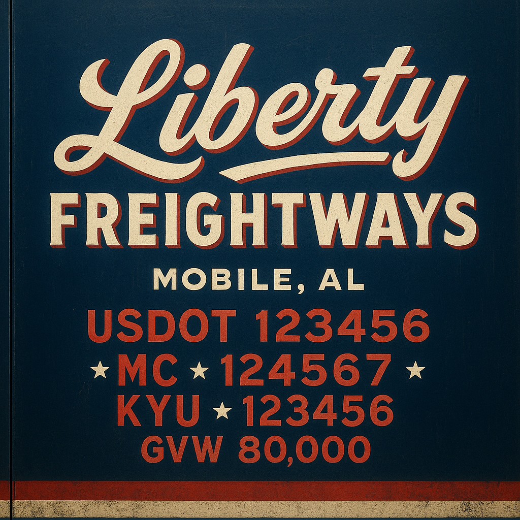 Custom Truck Door Lettering Sign Decal Sticker For Trucking, Businesses with City, State and USDOT, MC, GVW Truck Sign (2-Pack)
