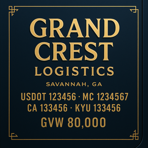 Custom Truck Door Lettering Sign Decal Sticker For Trucking, Businesses with City, State and USDOT, MC, GVW Truck Sign (2-Pack)