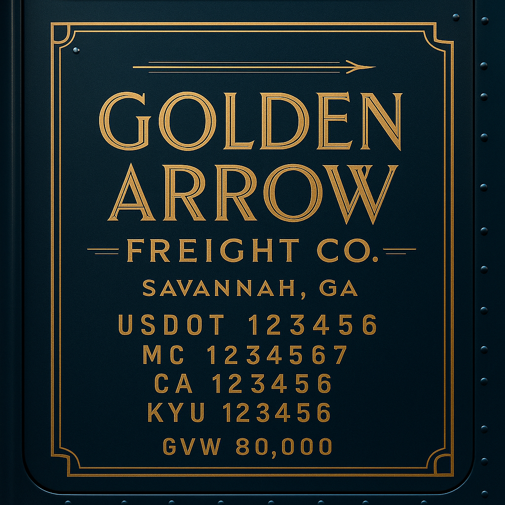 Custom Truck Door Lettering Sign Decal Sticker For Trucking, Businesses with City, State and USDOT, MC, GVW Truck Sign (2-Pack)