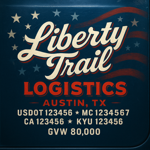 Custom Truck Door Lettering Sign Decal Sticker For Trucking, Businesses with City, State and USDOT, MC, GVW Truck Sign (2-Pack)