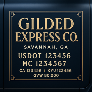 Custom Truck Door Lettering Sign Decal Sticker For Trucking, Businesses with City, State and USDOT, MC, GVW Truck Sign (2-Pack)