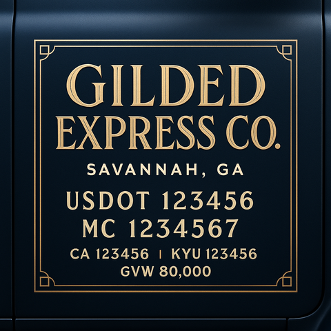 Custom Truck Door Lettering Sign Decal Sticker For Trucking, Businesses with City, State and USDOT, MC, GVW Truck Sign (2-Pack)