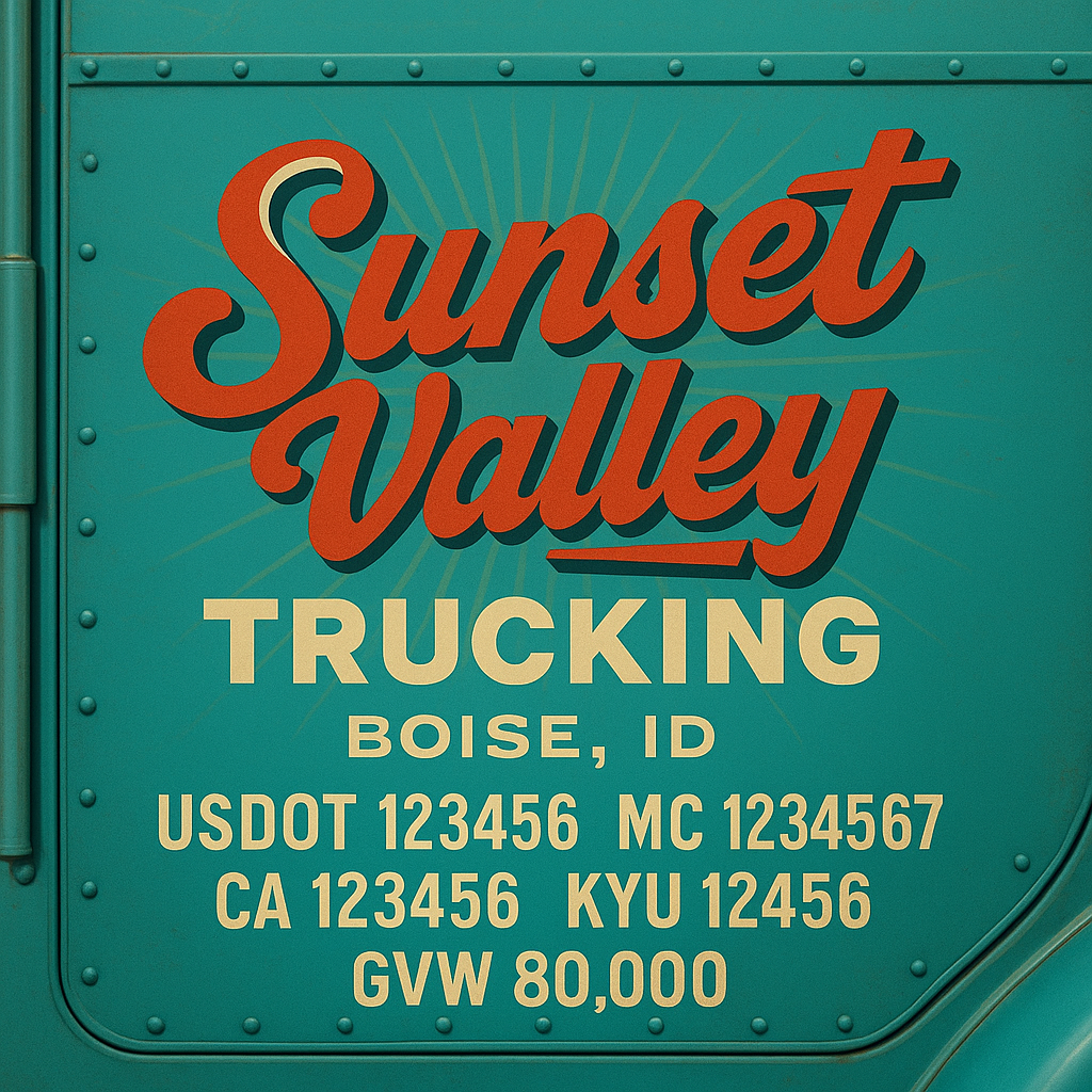Custom Truck Door Lettering Sign Decal Sticker For Trucking, Businesses with City, State and USDOT, MC, GVW Truck Sign (2-Pack)