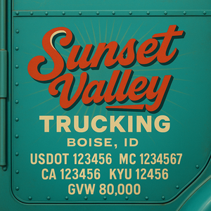 Custom Truck Door Lettering Sign Decal Sticker For Trucking, Businesses with City, State and USDOT, MC, GVW Truck Sign (2-Pack)