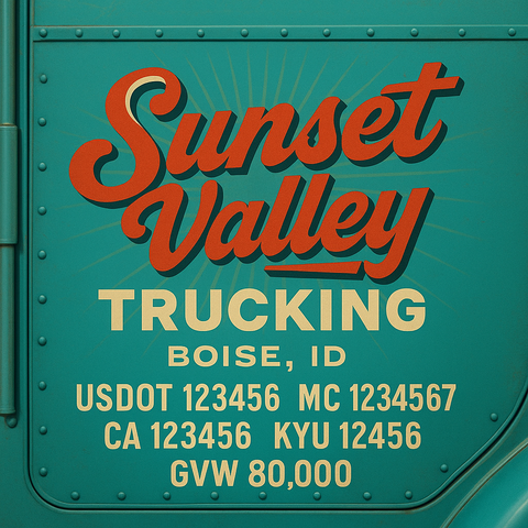 Custom Truck Door Lettering Sign Decal Sticker For Trucking, Businesses with City, State and USDOT, MC, GVW Truck Sign (2-Pack)
