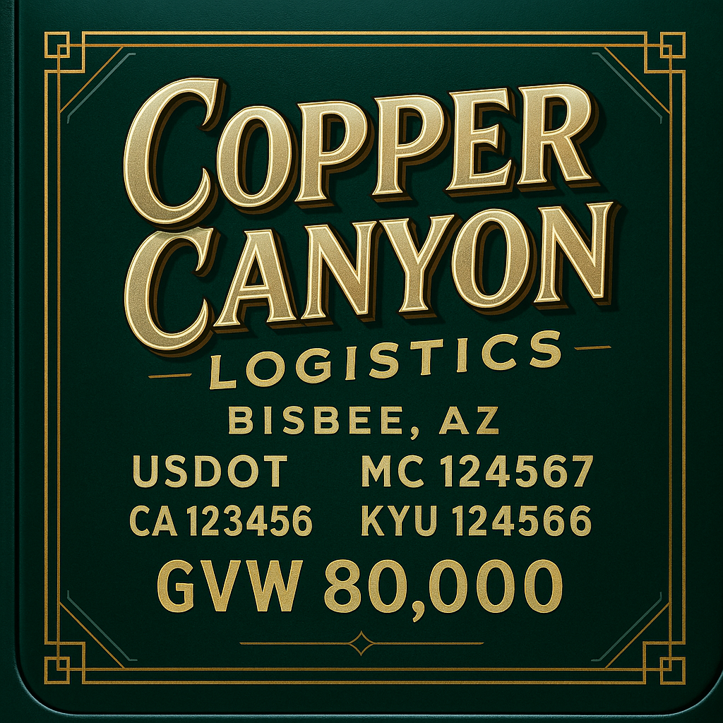 Custom Truck Door Lettering Sign Decal Sticker For Trucking, Businesses with City, State and USDOT, MC, GVW Truck Sign (2-Pack)