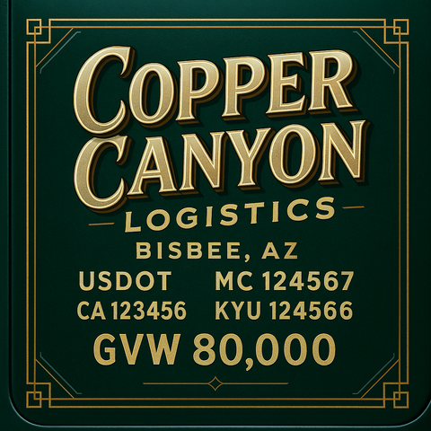 Custom Truck Door Lettering Sign Decal Sticker For Trucking, Businesses with City, State and USDOT, MC, GVW Truck Sign (2-Pack)