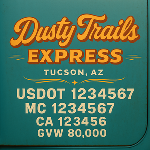 Custom Truck Door Lettering Sign Decal Sticker For Trucking, Businesses with City, State and USDOT, MC, GVW Truck Sign (2-Pack)