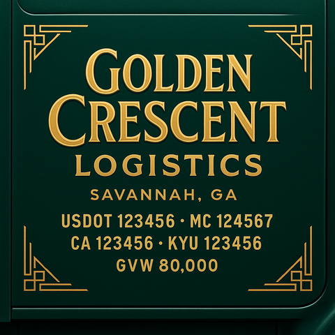 Custom Truck Door Lettering Sign Decal Sticker For Trucking, Businesses with City, State and USDOT, MC, GVW Truck Sign (2-Pack)