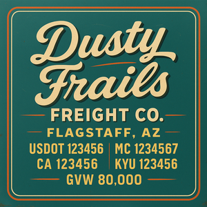 Custom Truck Door Lettering Sign Decal Sticker For Trucking, Businesses with City, State and USDOT, MC, GVW Truck Sign (2-Pack)