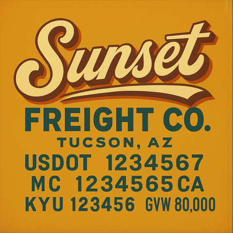Custom Truck Door Lettering Sign Decal Sticker For Trucking, Businesses with City, State and USDOT, MC, GVW Truck Sign (2-Pack)