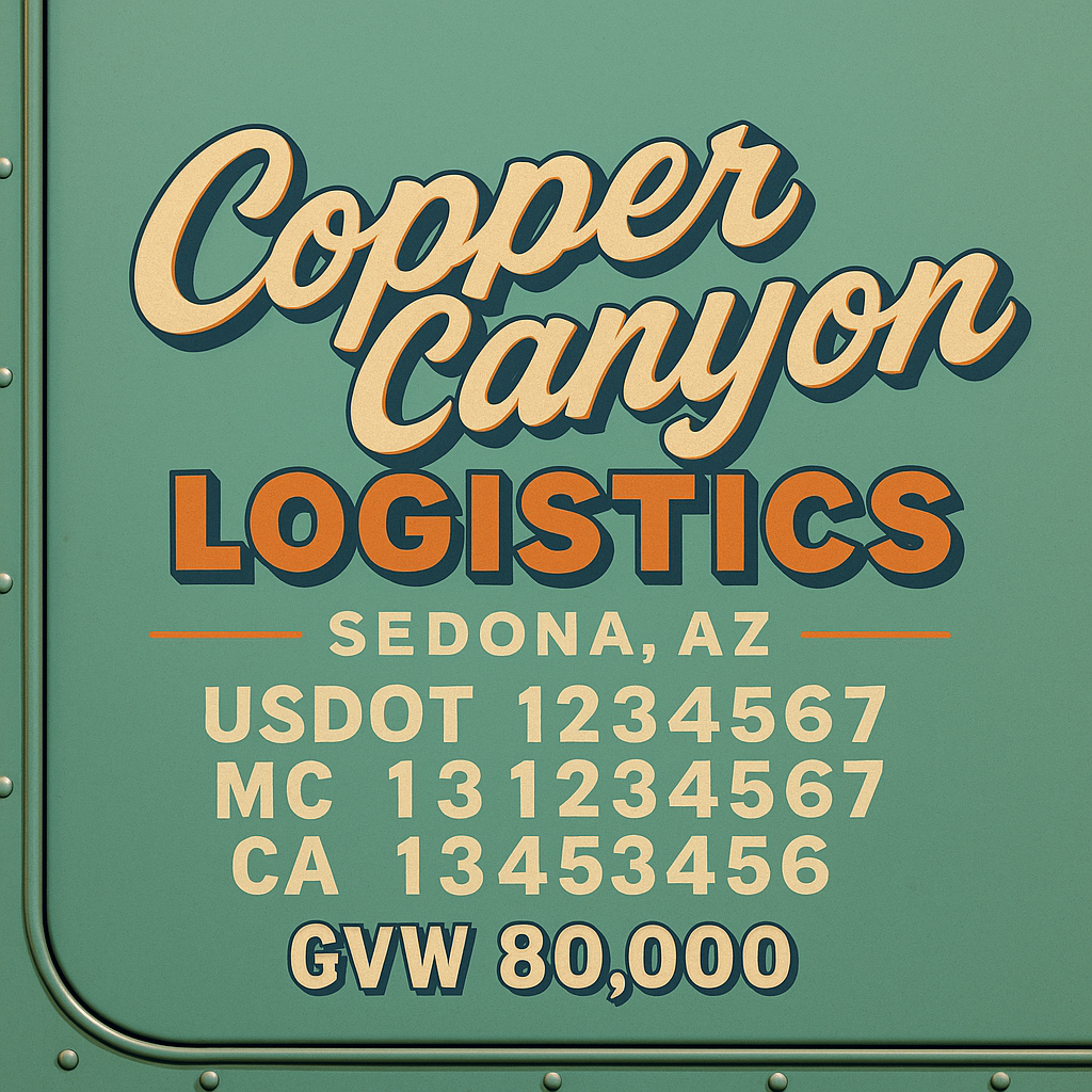 Custom Truck Door Lettering Sign Decal Sticker For Trucking, Businesses with City, State and USDOT, MC, GVW Truck Sign (2-Pack)