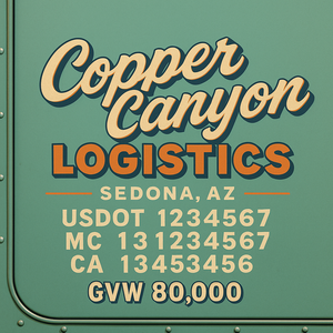 Custom Truck Door Lettering Sign Decal Sticker For Trucking, Businesses with City, State and USDOT, MC, GVW Truck Sign (2-Pack)