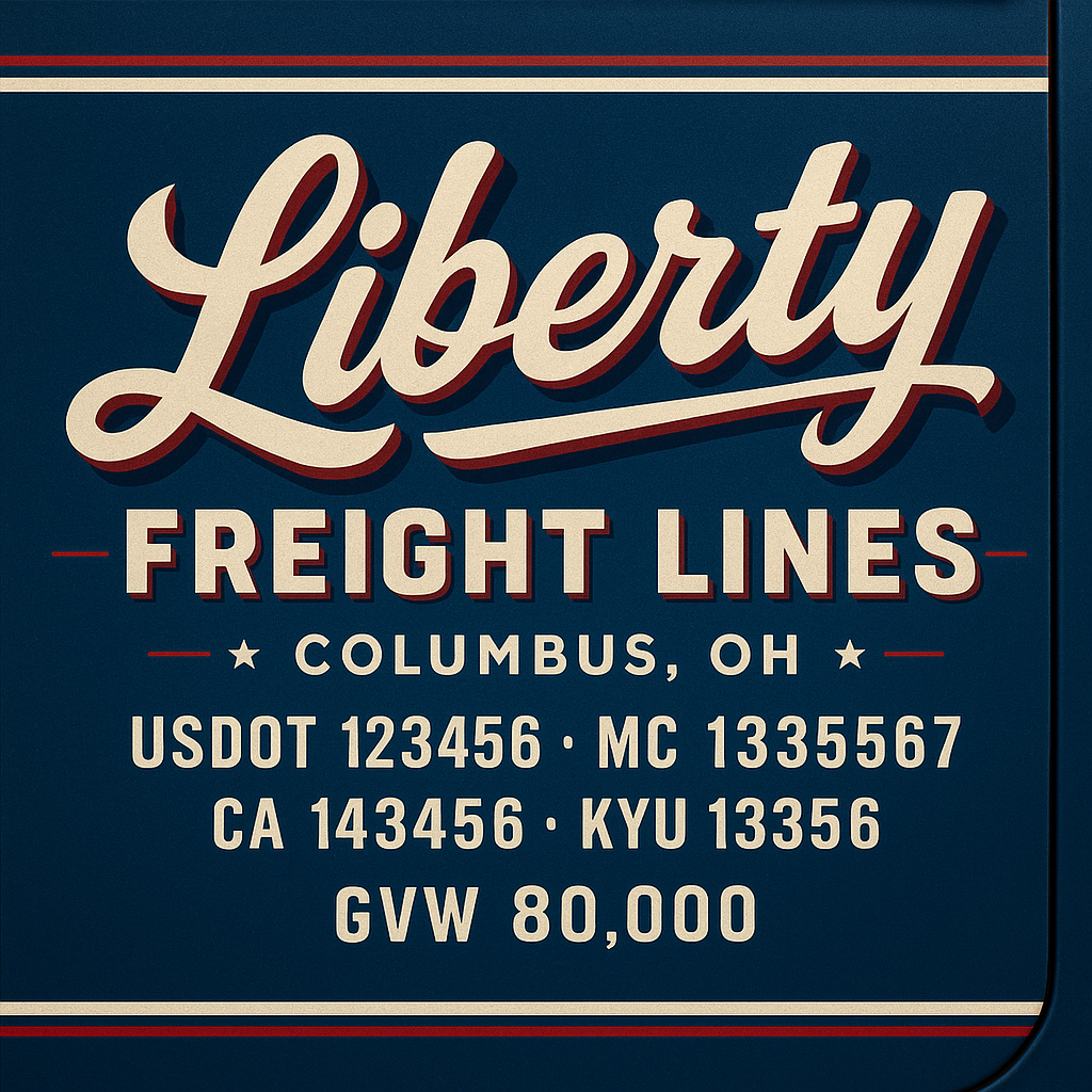 Custom Truck Door Lettering Sign Decal Sticker For Trucking, Businesses with City, State and USDOT, MC, GVW Truck Sign (2-Pack)