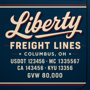 Custom Truck Door Lettering Sign Decal Sticker For Trucking, Businesses with City, State and USDOT, MC, GVW Truck Sign (2-Pack)