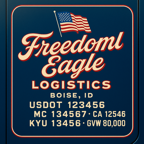 Custom Truck Door Lettering Sign Decal Sticker For Trucking, Businesses with City, State and USDOT, MC, GVW Truck Sign (2-Pack)