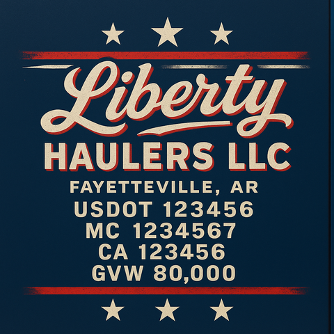 Custom Truck Door Lettering Sign Decal Sticker For Trucking, Businesses with City, State and USDOT, MC, GVW Truck Sign (2-Pack)