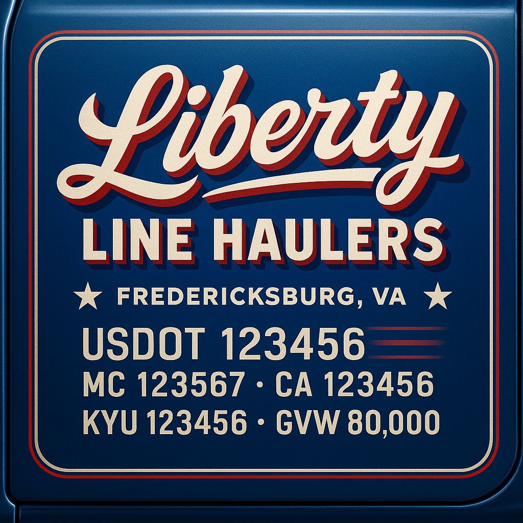 Custom Truck Door Lettering Sign Decal Sticker For Trucking, Businesses with City, State and USDOT, MC, GVW Truck Sign (2-Pack)