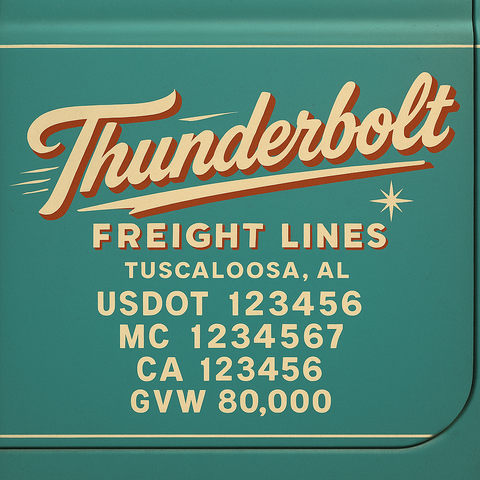 Custom Truck Door Lettering Sign Decal Sticker For Trucking, Businesses with City, State and USDOT, MC, GVW Truck Sign (2-Pack)