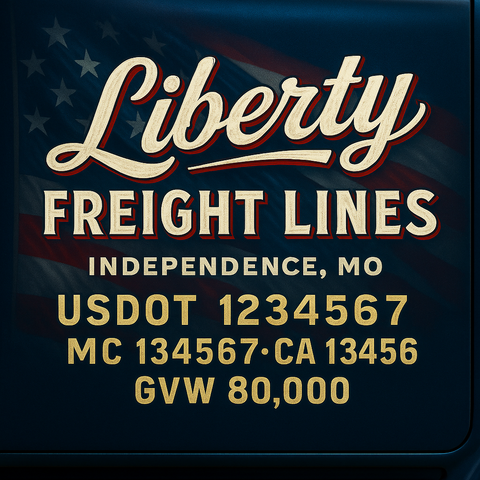 Custom Truck Door Lettering Sign Decal Sticker For Trucking, Businesses with City, State and USDOT, MC, GVW Truck Sign (2-Pack)