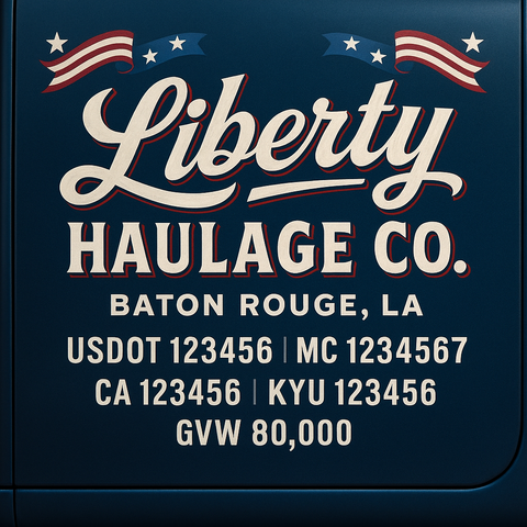 Custom Truck Door Lettering Sign Decal Sticker For Trucking, Businesses with City, State and USDOT, MC, GVW Truck Sign (2-Pack)