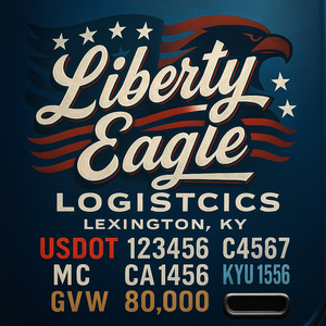 Custom Truck Door Lettering Sign Decal Sticker For Trucking, Businesses with City, State and USDOT, MC, GVW Truck Sign (2-Pack)
