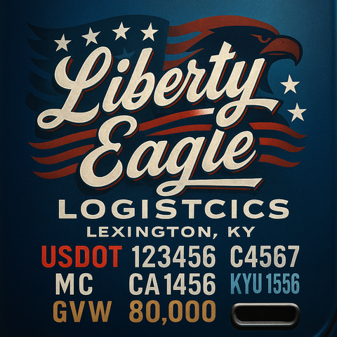 Custom Truck Door Lettering Sign Decal Sticker For Trucking, Businesses with City, State and USDOT, MC, GVW Truck Sign (2-Pack)