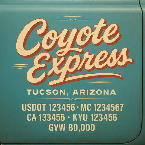 Custom Truck Door Lettering Sign Decal Sticker For Trucking, Businesses with City, State and USDOT, MC, GVW Truck Sign (2-Pack)
