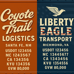 Custom Truck Door Lettering Sign Decal Sticker For Trucking, Businesses with City, State and USDOT, MC, GVW Truck Sign (2-Pack)