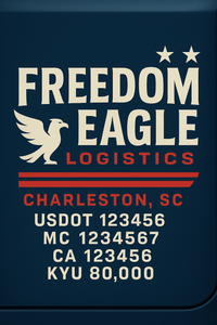 Custom Truck Door Lettering Sign Decal Sticker For Trucking, Businesses with City, State and USDOT, MC, GVW Truck Sign (2-Pack)