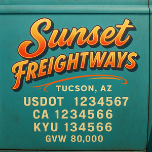 Custom Truck Door Lettering Sign Decal Sticker For Trucking, Businesses with City, State and USDOT, MC, GVW Truck Sign (2-Pack)