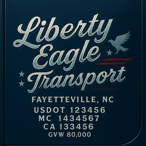 Custom Truck Door Lettering Sign Decal Sticker For Trucking, Businesses with City, State and USDOT, MC, GVW Truck Sign (2-Pack)