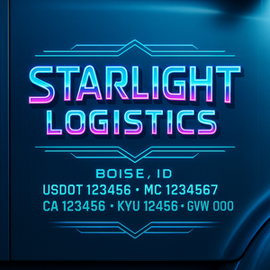 Custom Truck Door Lettering Sign Decal Sticker For Trucking, Businesses with City, State and USDOT, MC, GVW Truck Sign (2-Pack)