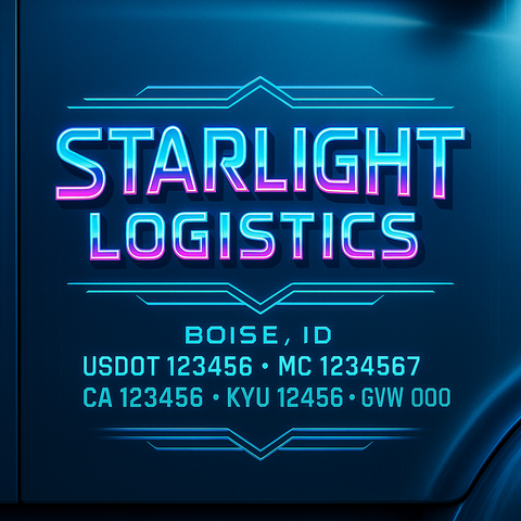 Custom Truck Door Lettering Sign Decal Sticker For Trucking, Businesses with City, State and USDOT, MC, GVW Truck Sign (2-Pack)