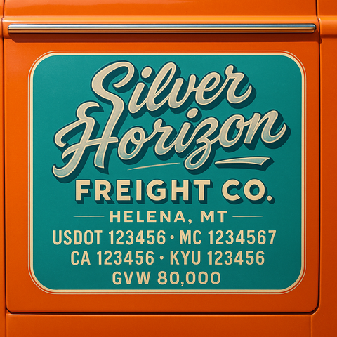Custom Truck Door Lettering Sign Decal Sticker For Trucking, Businesses with City, State and USDOT, MC, GVW Truck Sign (2-Pack)